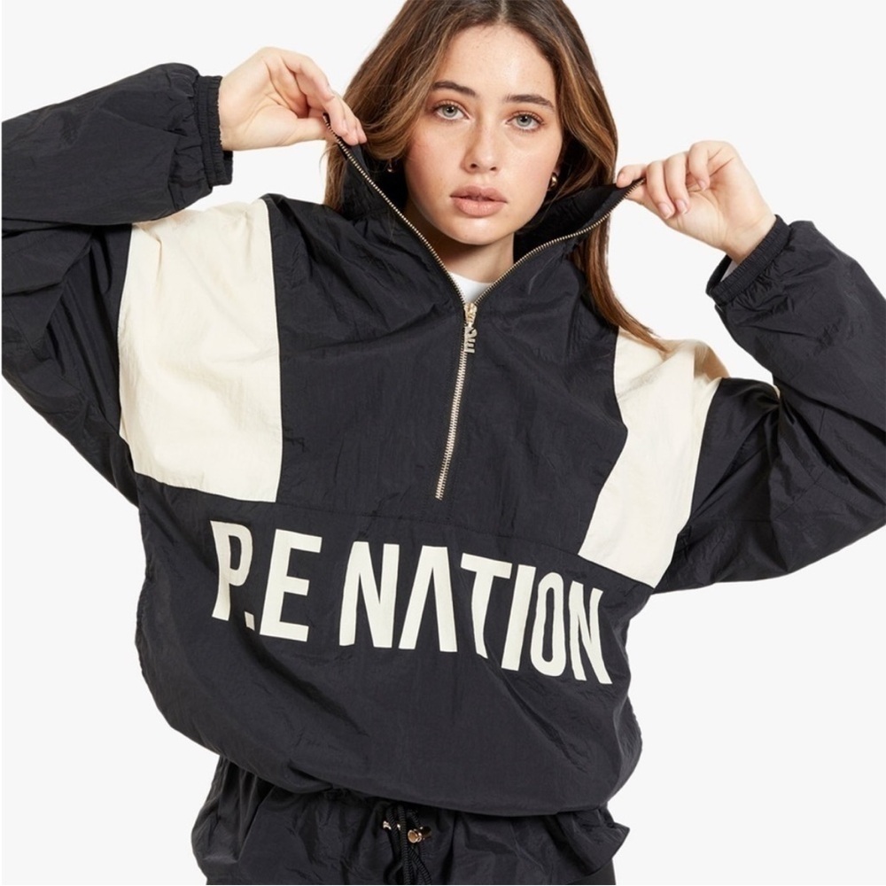 P.E Nation Alliance Pullover Nylon Spellout Windbreaker Jacket Oversized XXS